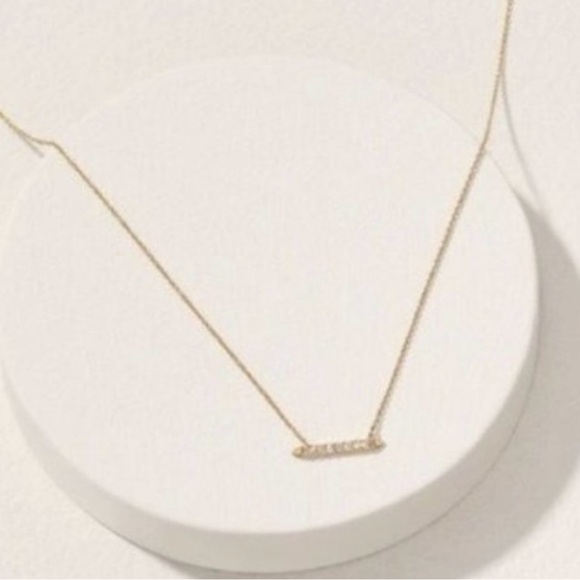 Stella and Dot covet “rebel” diamond bar necklace. 14kt yellow gold. New - Picture 2 of 4